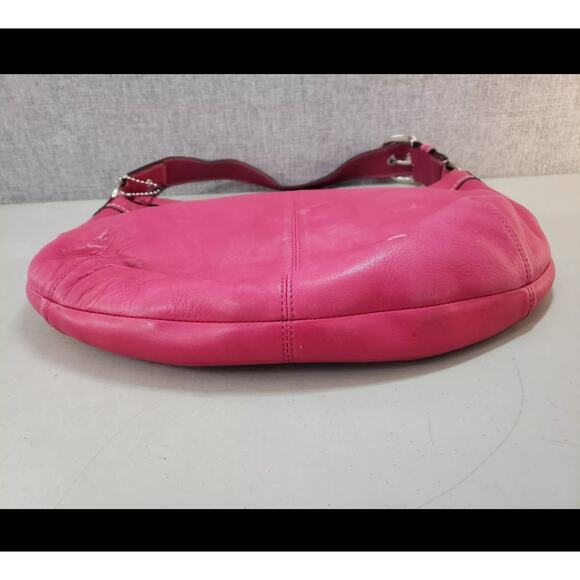 Vintage Coach Hot Pink Pleated Leather Hobo Satchel F13731 - Picture 3 of 6
